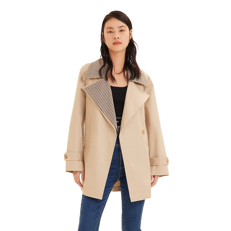 Oversized Short Women Trench Coat