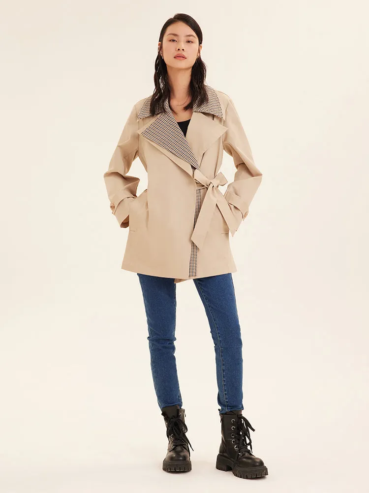 Oversized Short Women Trench Coat