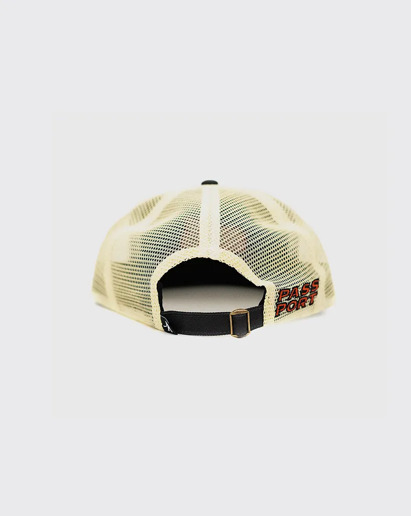 Passport Brush Fire Workers Trucker Hat - Tar/Off White