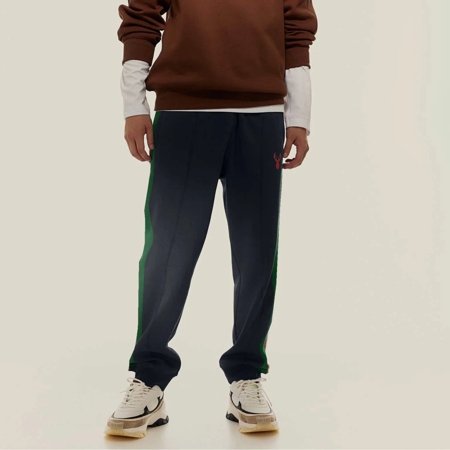 Polo Republica Moose Embroidered Contrast Panel Fleece Joggers Pants
