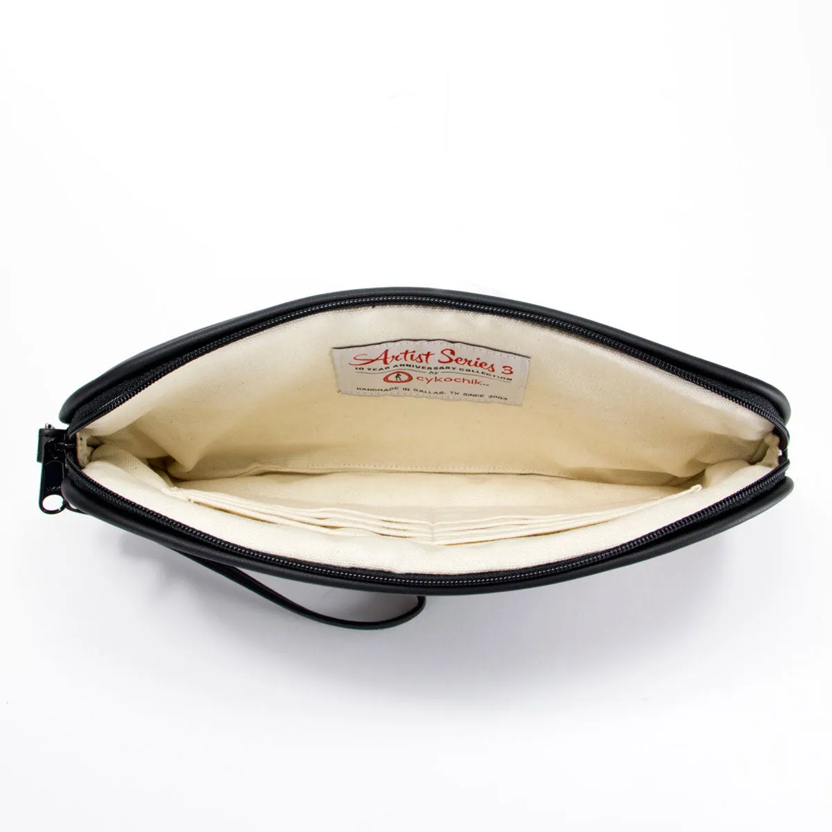 "Vanguard Bots" Vegan Clutch – Design by NYC Artist Terris Poole (Multicolored)