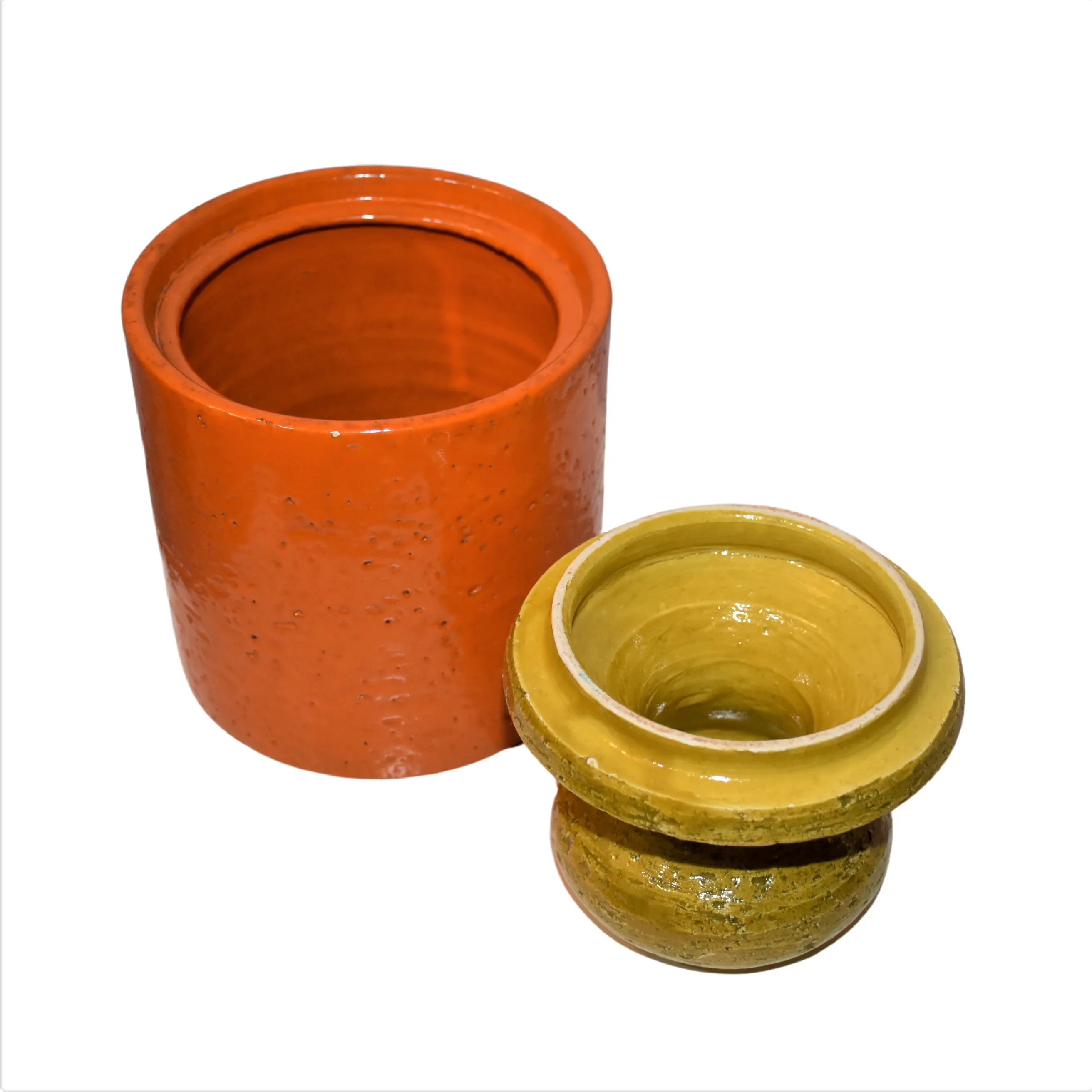 Rare Aldo Londi Handcrafted Bitossi Orange Grove Covered Jar