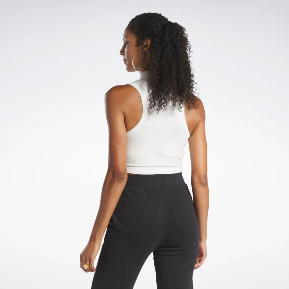 Reebok Apparel Women Reebok Classics Cropped Fitted Jersey Tank Top CHALK