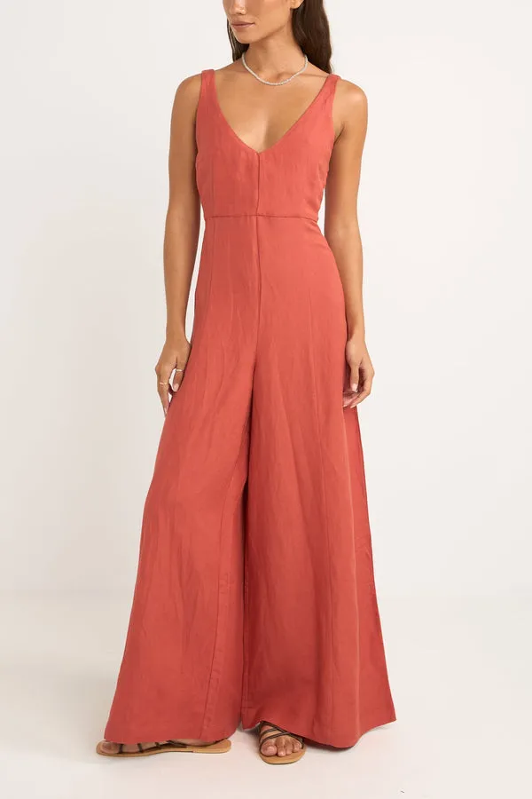 RHYTHM KIKI WIDE LEG JUMPSUIT - NECTAR