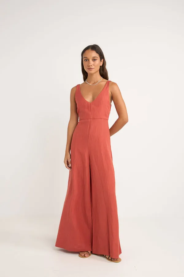 RHYTHM KIKI WIDE LEG JUMPSUIT - NECTAR