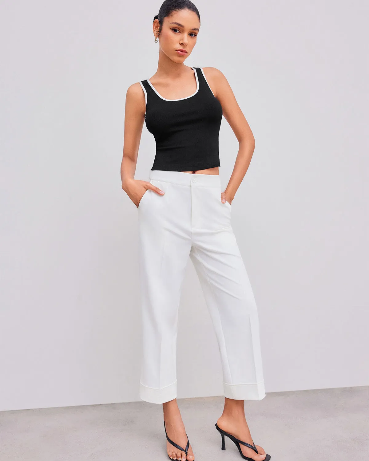 RIBBED FITTED TOP