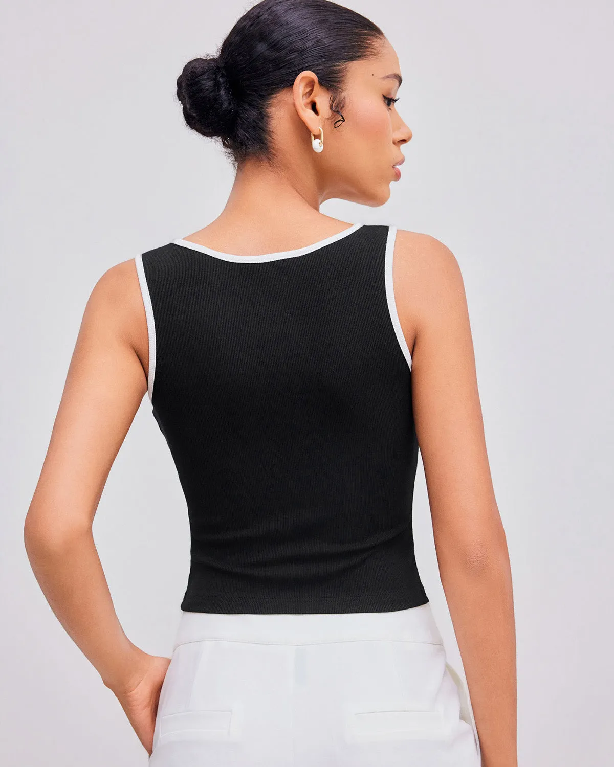 RIBBED FITTED TOP