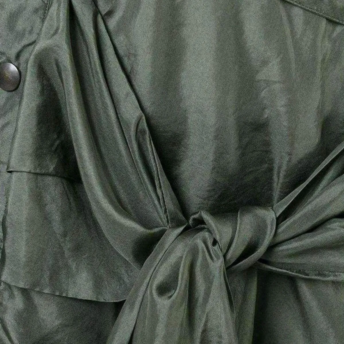 Shirt Style Asymmetric Silk Skirt