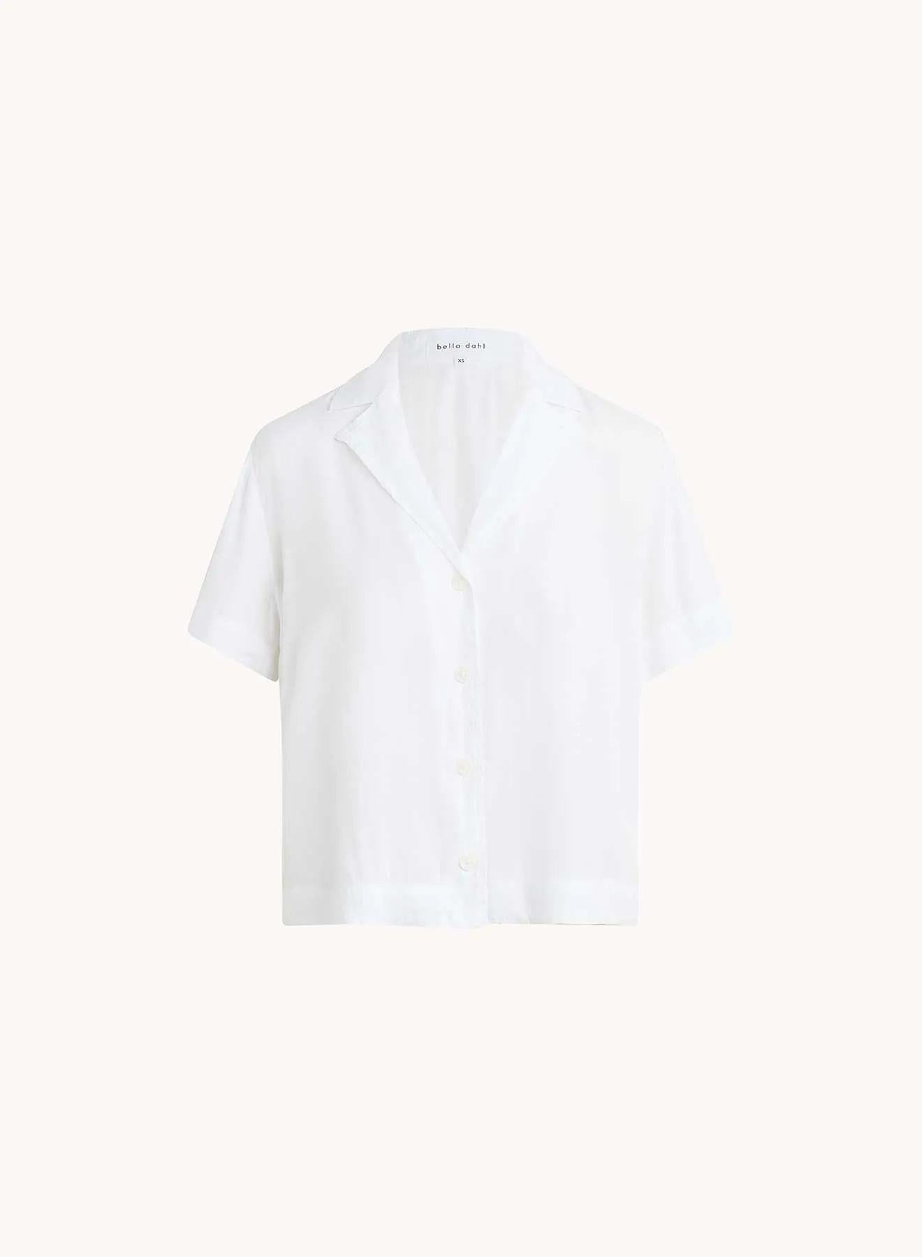 Short Sleeve Flowy Button Down - White