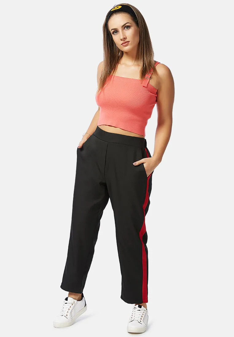 Side Taped Straight Trousers