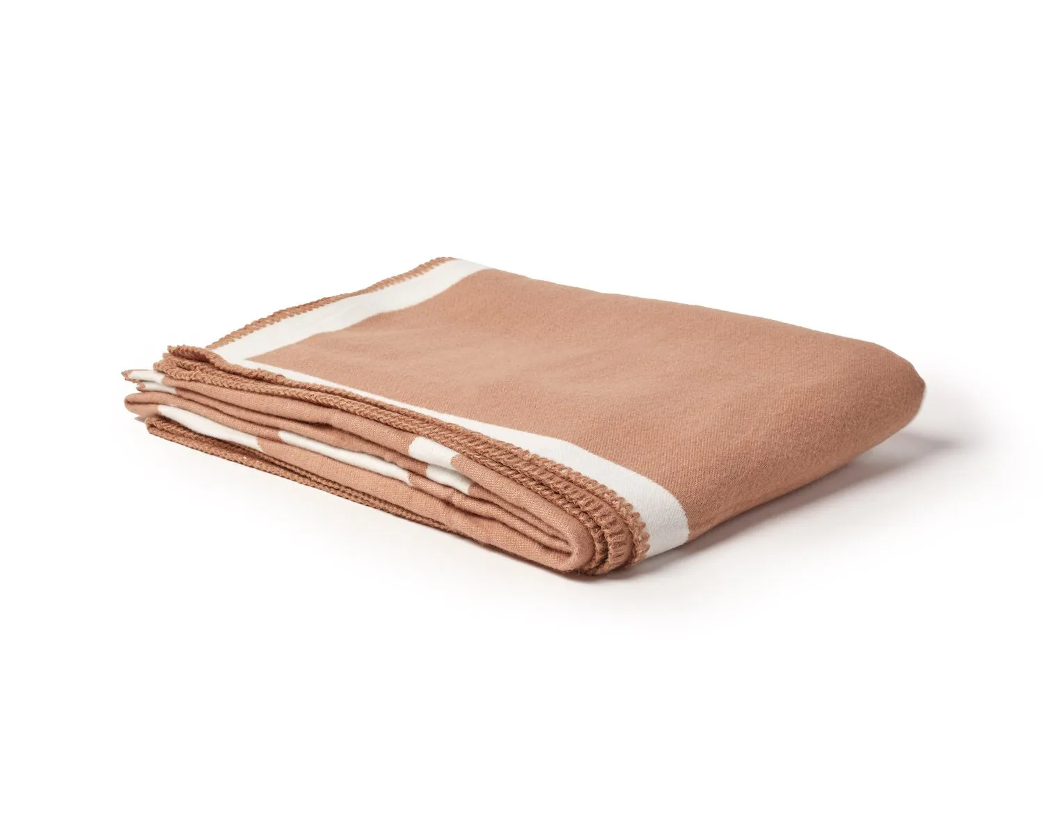 SIGNATURE LOGO THROW BLANKET NUDE/WHITE