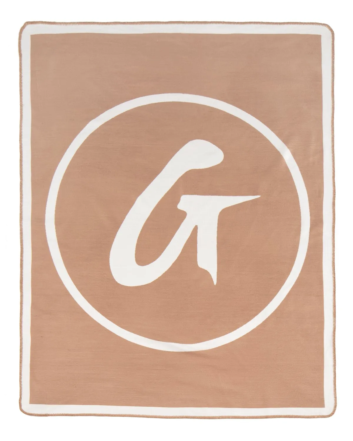 SIGNATURE LOGO THROW BLANKET NUDE/WHITE