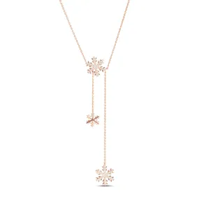 SNOWFLAKES LONG DIAMOND NECKLACE/ CHOKER