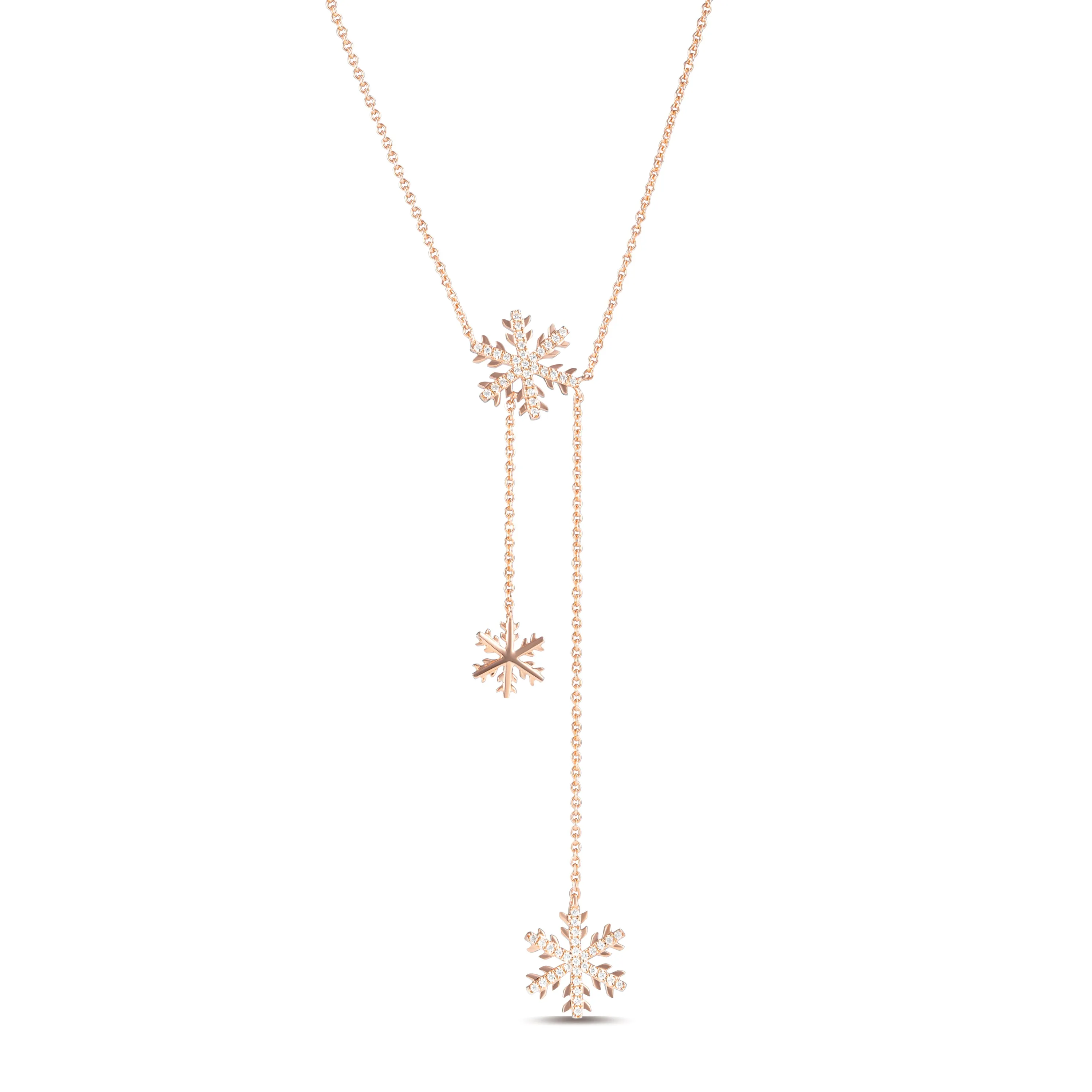SNOWFLAKES LONG DIAMOND NECKLACE/ CHOKER