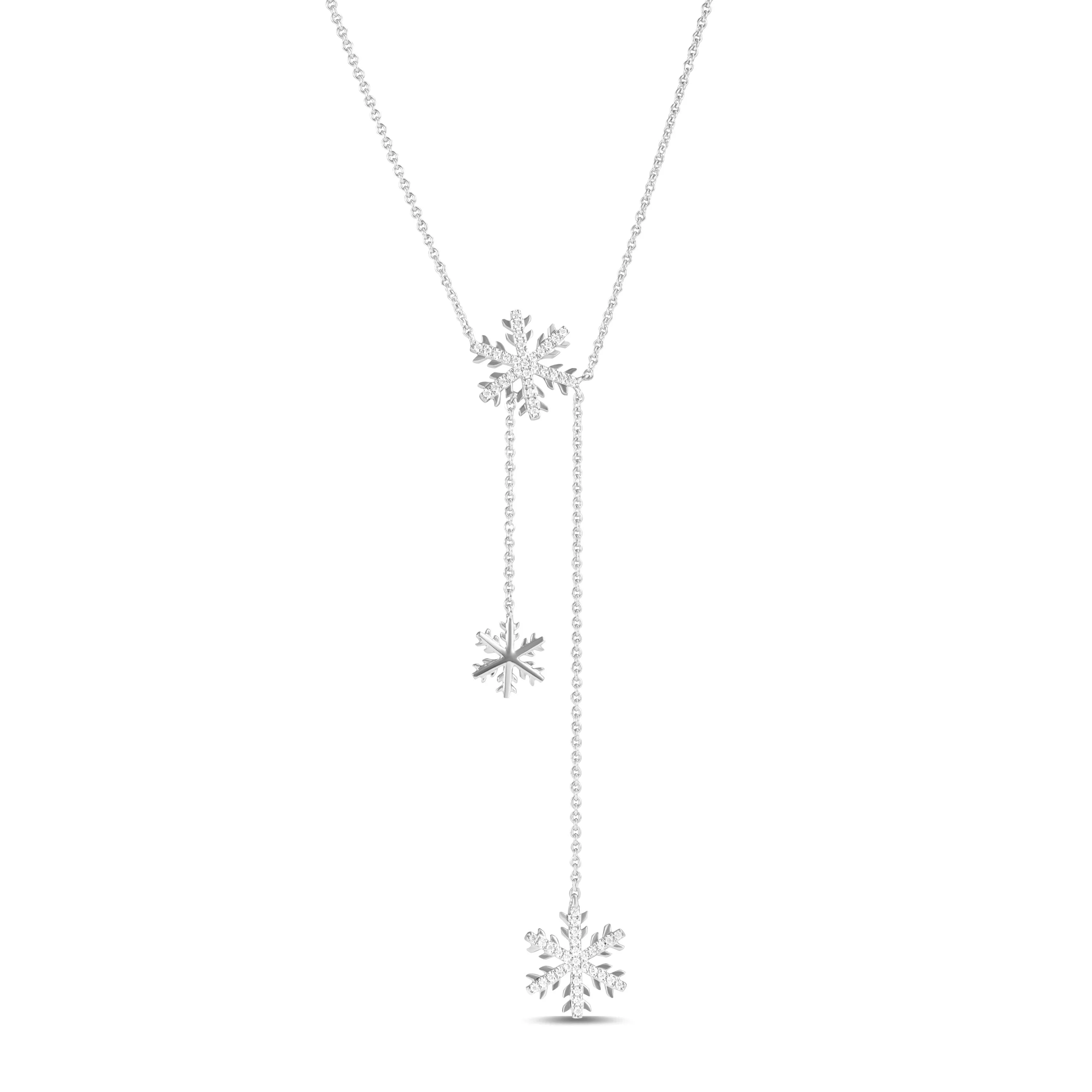 SNOWFLAKES LONG DIAMOND NECKLACE/ CHOKER
