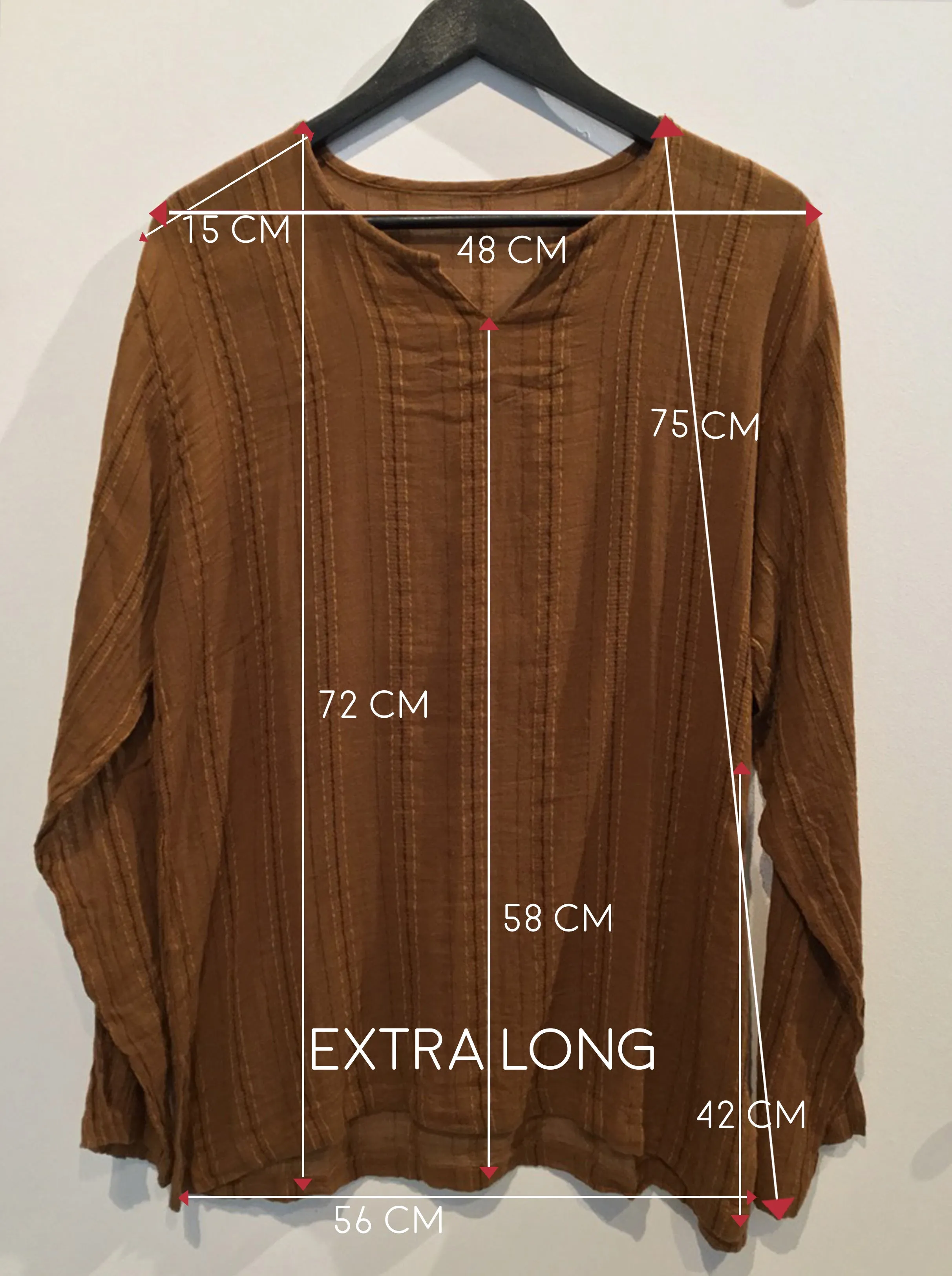 Striped Short Walnut Kurta