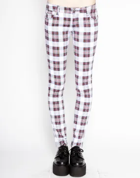 T-BACK JEAN WHITE TARTAN PLAID